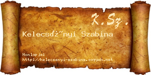 Kelecsényi Szabina névjegykártya