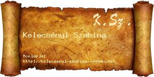 Kelecsényi Szabina névjegykártya